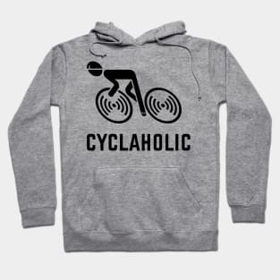 Cyclaholic (Cycling / Bicycle / Bike / Black) Hoodie